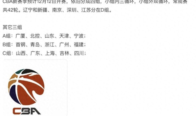 CBA2026赛季分组出炉：广东好运爆棚，辽篮遭遇强敌，3队有望冲冠